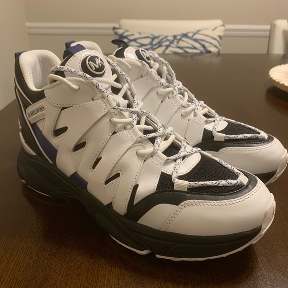 michael kors hero leather and mesh trainer